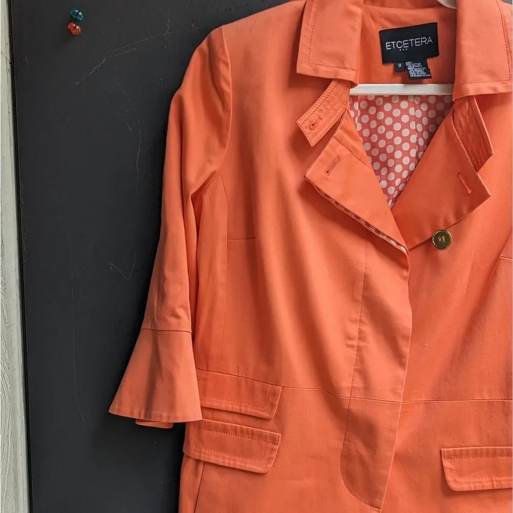 Etcetera Bell Sleeve Trenchcoat Peachy Coral - Picture 9 of 13